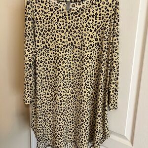 Honeyme Beige and Black Leopard Print Tunic